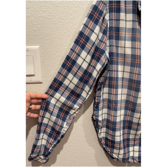 CLOTH AND STONE Plaid Blue White Pink Button Down Shirt - Picture 3 of 5